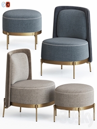 Minotti ,Tape, Armchair ,&, Ottoman