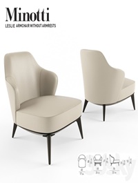 Minotti leslie armchair without armrests