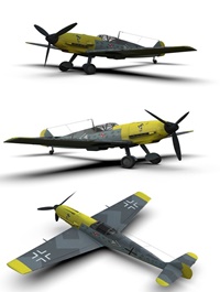 Messerschmitt Bf 109 German ww2 Fighter VR AR low-poly 3d model