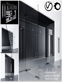 Swinging pendulum glass doors for office and home