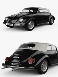 Volkswagen Beetle convertible 1975 3D model