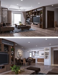 3D Interior Kitchen Livingroom Scene By DaoHoang