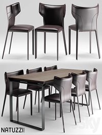 Table and chairs natuzzi Pi Greco Omega