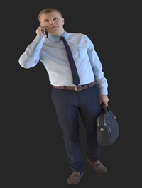 Businessman Holding a Bag 3d model