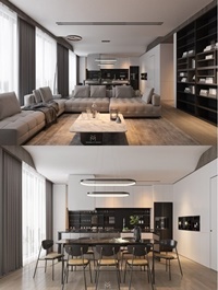 Kitchen Livingroom Scene By Tran Nghia