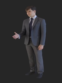 Man in Suit Shaking hand 3d Model