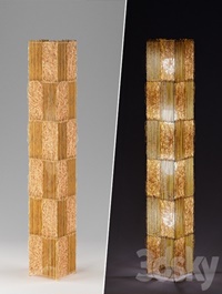 Bamboo rattan floor lamp
