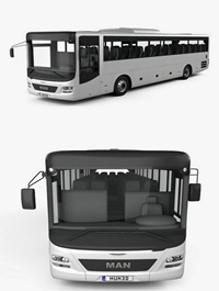 MAN Lion’s Intercity Bus with HQ interior 2015 3D model