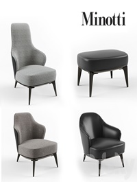 Minotti ,Leslie, armchair, set