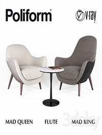 Armchairs Poliform MAD Queen and MAD King