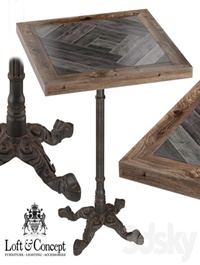 CAST, IRON, AND, WOOD, RESTAURANT, TABLE ,SQUARE