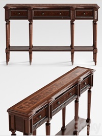 Hooker Furniture Living Room Grandover Three Drawer Console Table