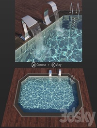 Swimming pool waterfall