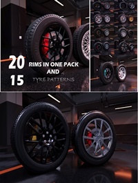 Sport modern car wheels VR / AR / low-poly 3d model