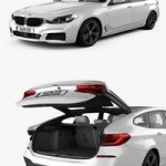 BMW 6 Series Gran Turismo M-Sport with HQ interior 2017 3D model