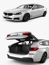 BMW 6 Series Gran Turismo M-Sport with HQ interior 2017 3D model