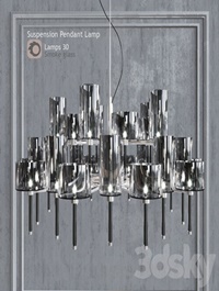 Chandelier AXO Light Spillray SP lamps 30 smoke glass