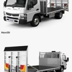 Mitsubishi Fuso Canter (815) Wide Single Cab Tilt Tray Beaver Tail Truck 2016 3D model