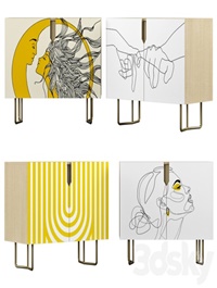 Nightstand set 01 Yellow art