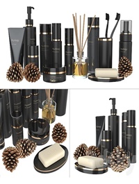 A set of black cosmetics