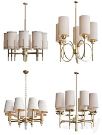 Wide Antique Brass Chandelier