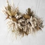 Pendant decor of Pampas grass and dried palm leaves