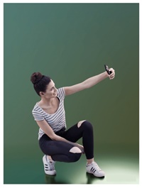 Casual Girl Taking Selfie Scanned 3d model
