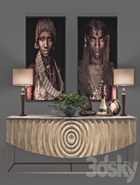 African Decoration Console Set