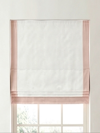 RH / BORDERED COTTON CANVAS CORDLESS ROMAN SHADE