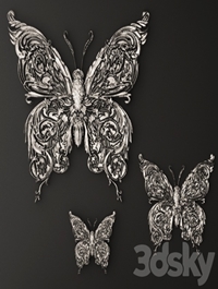 Stucco butterfly decor