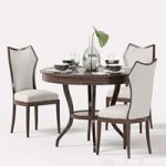 Hickory White Halsey Side Chair and Round Dining Table