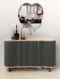 Carpanelli Mistral Sycomoro sideboard & Iride mirror set