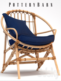 Armchair Pottery Barn Luling Rattan Chair