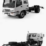 Isuzu FTR 800 Crew Cab Chassis Truck 1997 3D Model