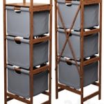 Giantex 3 drawer Bamboo Storage Shelf Dresser