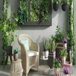 Modern green plant potted plant hanging painting