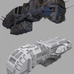 Morena smuggler ship Low-poly 3D model