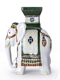 Ceramic Elephant Garden Stool