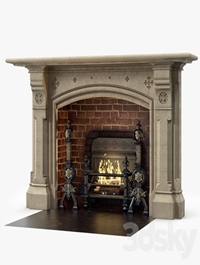 Westland London A Large Yorkstone Gothic Style Antique Fireplace Stock No 14223