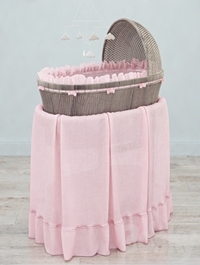 RH Heirloom wicker bassinet & mattres