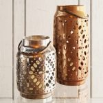 Crate barrel wisteria metallic ceramic lanterns
