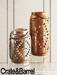 Crate barrel wisteria metallic ceramic lanterns