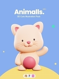 Animalls - 3D Cute Illustration Pack