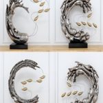 Abstract Resin sculpture with birds