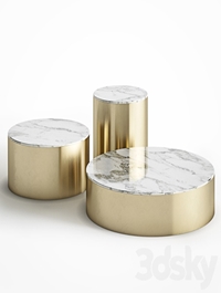 Brass and marble coffee table set Cazarina Interiors