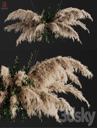 Pampas grass chandelier 01