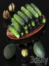 Cucumbers, chestnuts and avocados