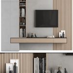 TV Wall Wood and Concrete – Set 26