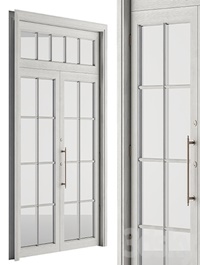 White Wooden Vintage Glass Door Set 19