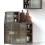 Wooden Glass Cabinets with Kitchen accessories